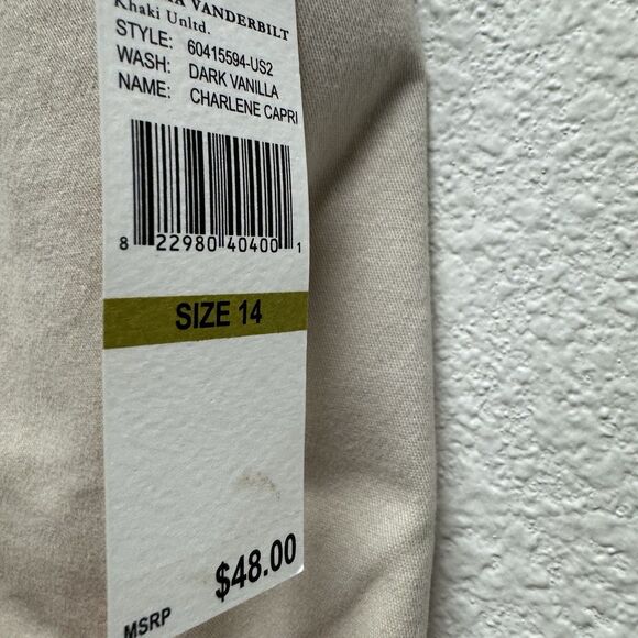 Gloria Vanderbilt Womens Khaki Unlimited Capris 14 Charlene - Picture 8 of 8